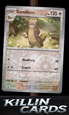 Reverse Holofoil Gumshoos 177/197 Pokemon Uncommon SV03: Obsidian Flames Card NM