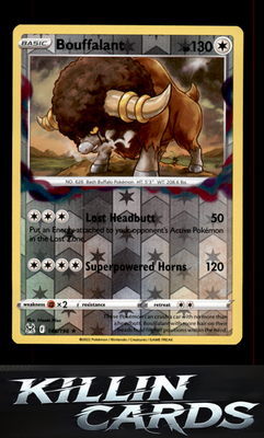 Reverse Holofoil Bouffalant 148/196 Pokemon Rare SWSH11: Lost Origin Card NM