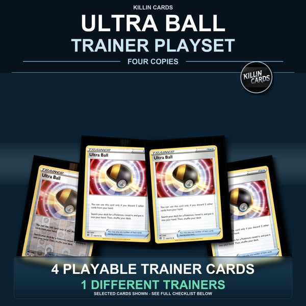 Pokemon TCG Ultra Ball Trainer Card Playset 4 Cards