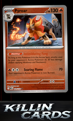 Reverse Holofoil Pyroar 024/132 Pokemon Uncommon ME01: Mega Evolution Card NM