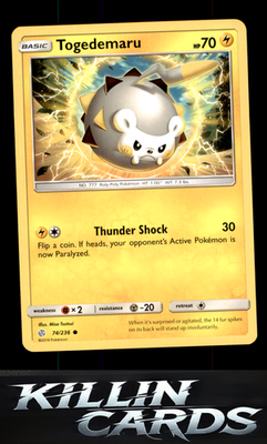 Togedemaru - 74/236 74/236 Pokemon Common SM - Cosmic Eclipse Card NM