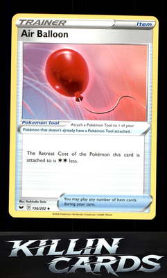 Air Balloon 156/202 Pokemon Uncommon SWSH01: Sword & Shield Base Set Card NM