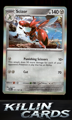 Scizor 141/197 Pokemon Rare SV03: Obsidian Flames Card NM