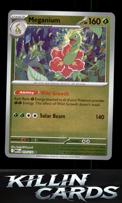 Reverse Holofoil Meganium 010/132 Pokemon Rare ME01: Mega Evolution Card NM