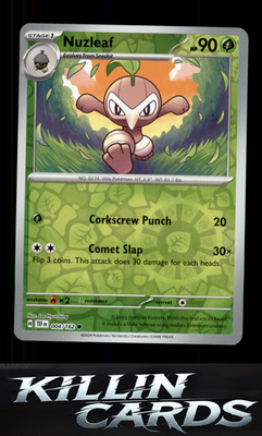 Reverse Holofoil Nuzleaf 004/162 Pokemon Common SV05: Temporal Forces Card NM