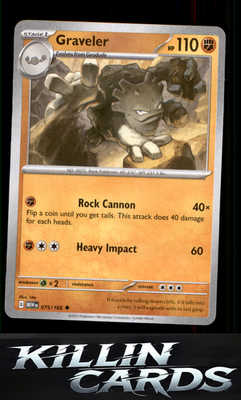 Graveler 075/165 Pokemon Uncommon SV: Scarlet & Violet 151 Card NM