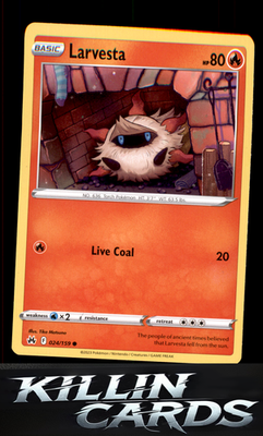 Larvesta 024/159 Pokemon Common SWSH: Crown Zenith Card NM