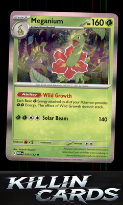 Meganium 010/132 Pokemon Rare ME01: Mega Evolution Card NM