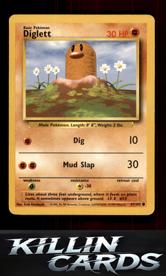 Diglett 047/102 Pokemon Common Base Set Card LP
