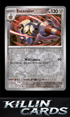 Reverse Holofoil Escavalier 060/086 Pokemon Common SV: Black Bolt Card NM