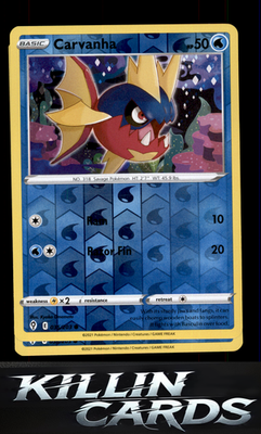 Reverse Holofoil Carvanha 035/203 Pokemon Common SWSH07: Evolving Skies Card NM