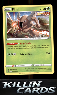 Pinsir 001/203 Pokemon Rare SWSH07: Evolving Skies Card NM