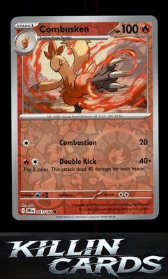 Reverse Holofoil Combusken 041/182 Pokemon Common SV10: Destined Rivals Card NM