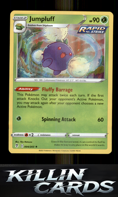 Jumpluff 004/203 Pokemon Holo Rare SWSH07: Evolving Skies Card NM