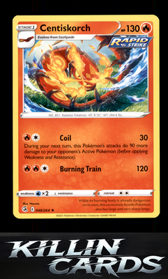 Centiskorch (48) 048/264 Pokemon Rare SWSH08: Fusion Strike Card NM