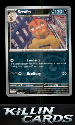 Reverse Holofoil Scrafty 061/091 Pokemon Uncommon SV: Paldean Fates Card NM