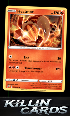 Heatmor 034/192 Pokemon Uncommon SWSH02: Rebel Clash Card NM