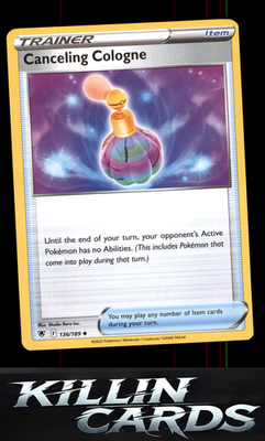 Canceling Cologne 136/189 Pokemon Uncommon SWSH10: Astral Radiance Card NM