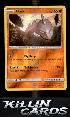 Reverse Holofoil Onix 105/236 Pokemon Common SM - Cosmic Eclipse Card NM