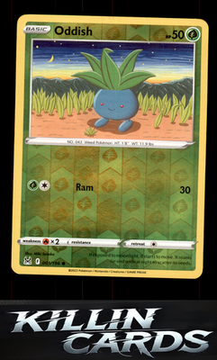 Reverse Holofoil Oddish 001/196 Pokemon Common SWSH11: Lost Origin Card NM