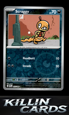 Reverse Holofoil Scraggy 057/086 Pokemon Common SV: White Flare Card NM