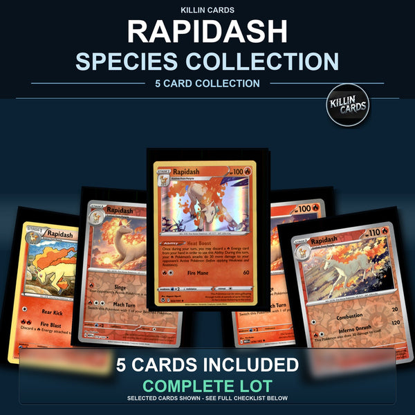 Pokemon TCG Rapidash Species Collection 5 Different Cards