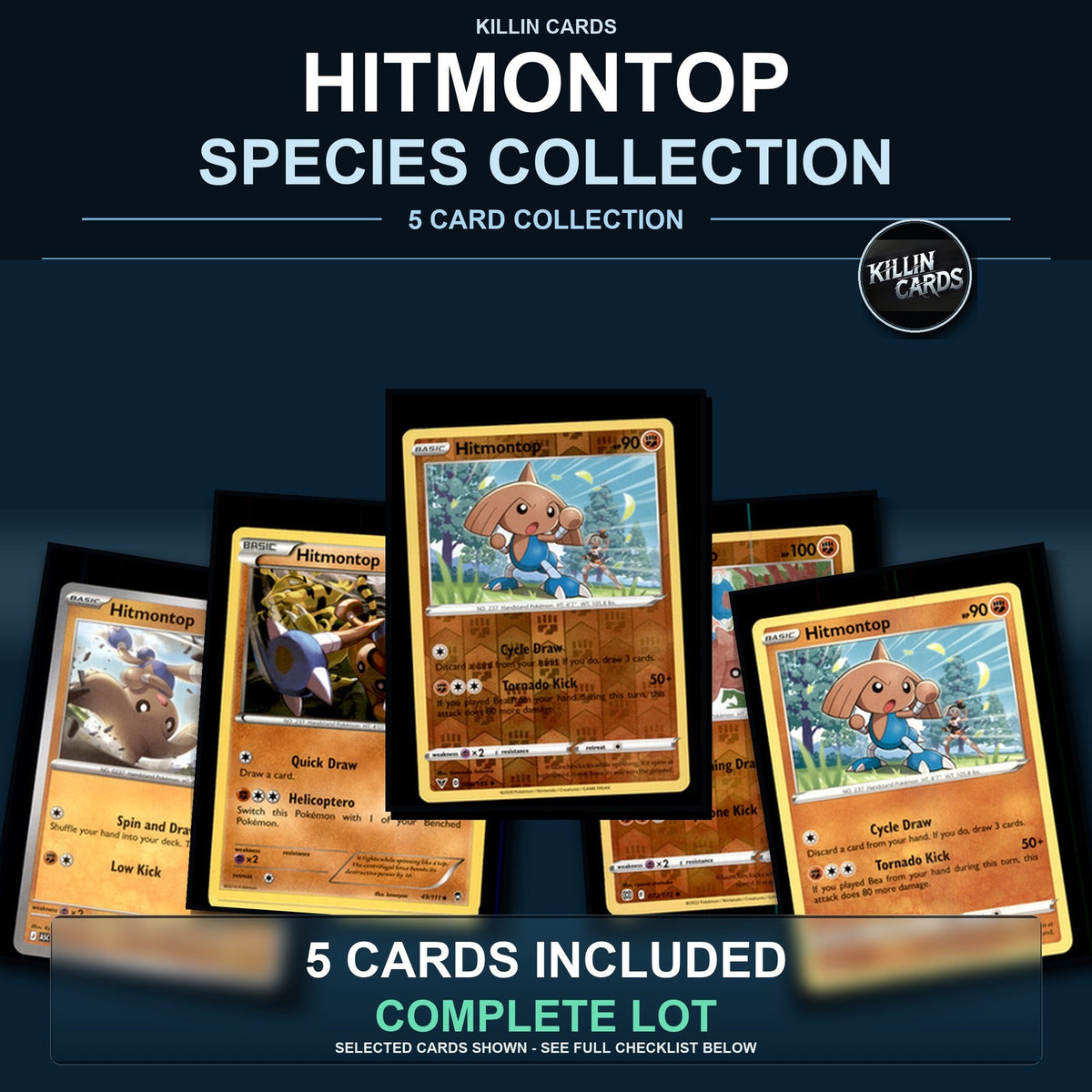 Pokemon TCG Hitmontop Species Collection 5 Different Cards