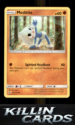Meditite 109/236 Pokemon Common SM - Unified Minds Card NM