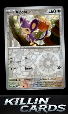 Reverse Holofoil Aipom - 145/182 145/182 Pokemon Common SV04: Paradox Rift Card