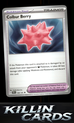 Colbur Berry 168/191 Pokemon Uncommon SV08: Surging Sparks Card NM
