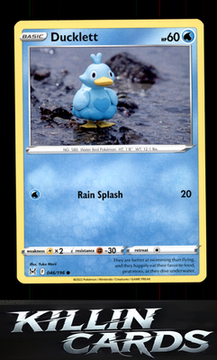 Ducklett 046/196 Pokemon Common SWSH11: Lost Origin Card NM