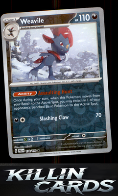 Reverse Holofoil Weavile 134/193 Pokemon Rare SV02: Paldea Evolved Card NM