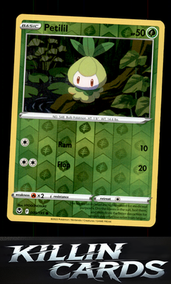 Reverse Holofoil Petilil 009/195 Pokemon Common SWSH12: Silver Tempest Card NM