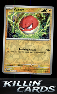 Reverse Holofoil Voltorb 100/165 Pokemon Common SV: Scarlet & Violet 151 Card NM