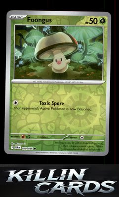 Reverse Holofoil Foongus 010/086 Pokemon Common SV: Black Bolt Card NM