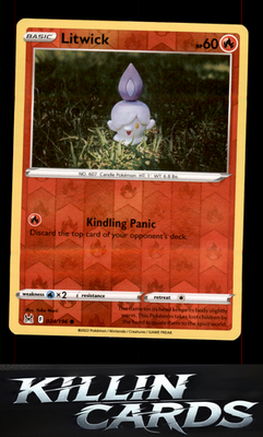 Reverse Holofoil Litwick 024/196 Pokemon Common SWSH11: Lost Origin Card NM