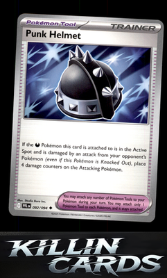 Punk Helmet 092/094 Pokemon Uncommon ME02: Phantasmal Flames Card NM