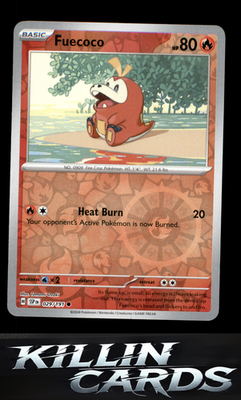 Reverse Holofoil Fuecoco 029/191 Pokemon Common SV08: Surging Sparks Card NM