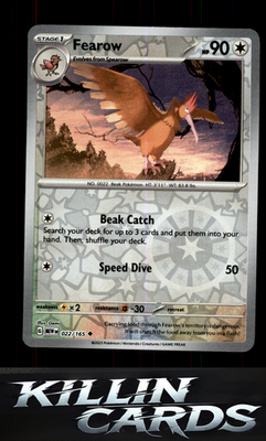 Reverse Holofoil Fearow 022/165 Pokemon Uncommon SV: Scarlet & Violet 151 Card N