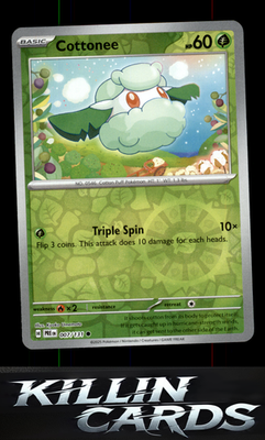 Reverse Holofoil Cottonee 007/131 Pokemon Common SV: Prismatic Evolutions Card N