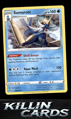 Samurott 035/185 Pokemon Rare SWSH04: Vivid Voltage Card NM