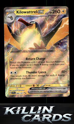 Kilowattrel ex 068/191 Pokemon Double Rare SV08: Surging Sparks Card NM