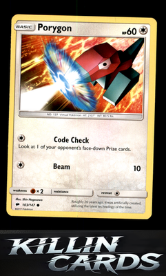 Porygon 103/147 Pokemon Common SM - Burning Shadows Card NM
