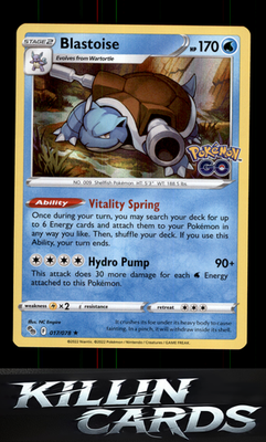 Blastoise 017/078 Pokemon Holo Rare Pokemon GO Card NM
