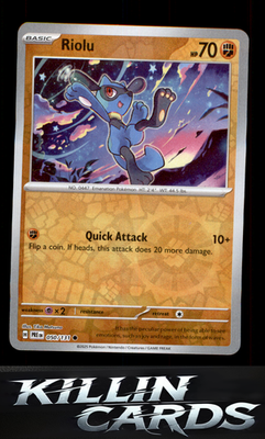 Reverse Holofoil Riolu 050/131 Pokemon Common SV: Prismatic Evolutions Card NM
