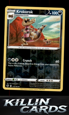 Reverse Holofoil Krokorok 112/195 Pokemon Uncommon SWSH12: Silver Tempest Card N