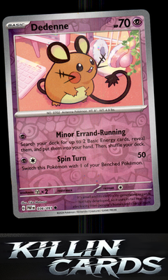 Reverse Holofoil Dedenne 036/091 Pokemon Common SV: Paldean Fates Card NM