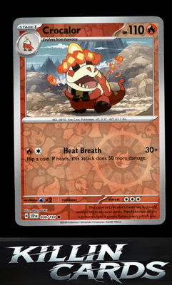 Reverse Holofoil Crocalor 030/191 Pokemon Common SV08: Surging Sparks Card NM