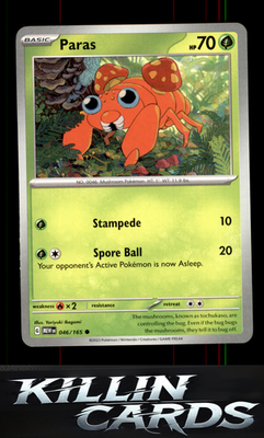 Paras 046/165 Pokemon Common SV: Scarlet & Violet 151 Card NM