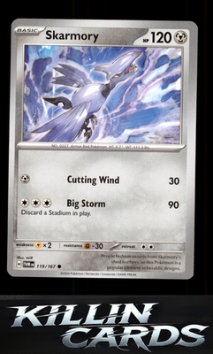 Skarmory 119/167 Pokemon Common SV06: Twilight Masquerade Card NM